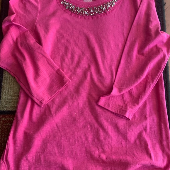 St. John's Bay Tops - St. John’s Bay Jersey top size small color, pink